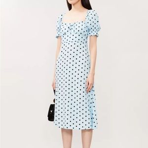 Faithfull the Brand Evelyn Dots Midi Dress US 8/Large